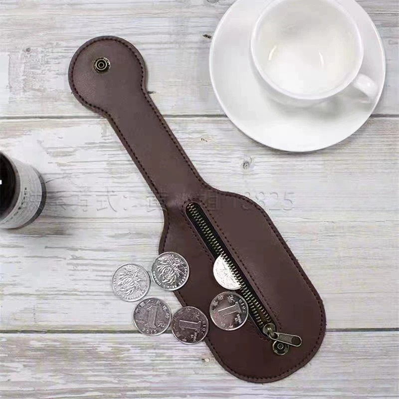 Leather Edc. Carry Pouch - 여성용 EDC 안전 동전 지갑 접이식