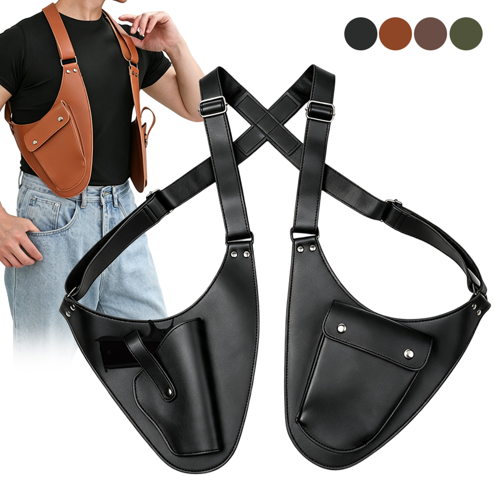 Leather Edc. Carry Pouch - 전술용 권총 홀스터, G17, G18, G19