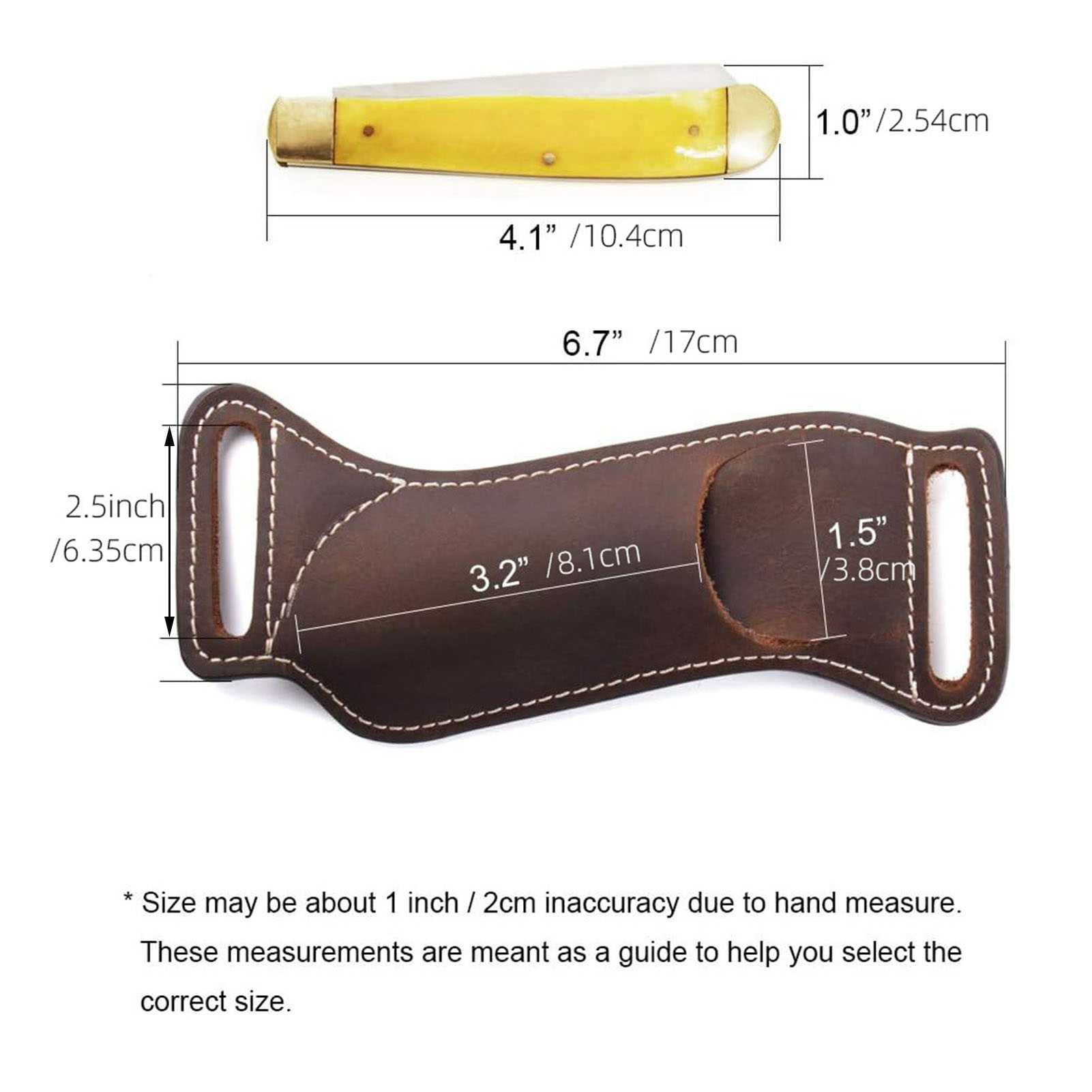 Leather Edc. Carry Pouch - 1 팩 접이식 칼 가죽 케이스