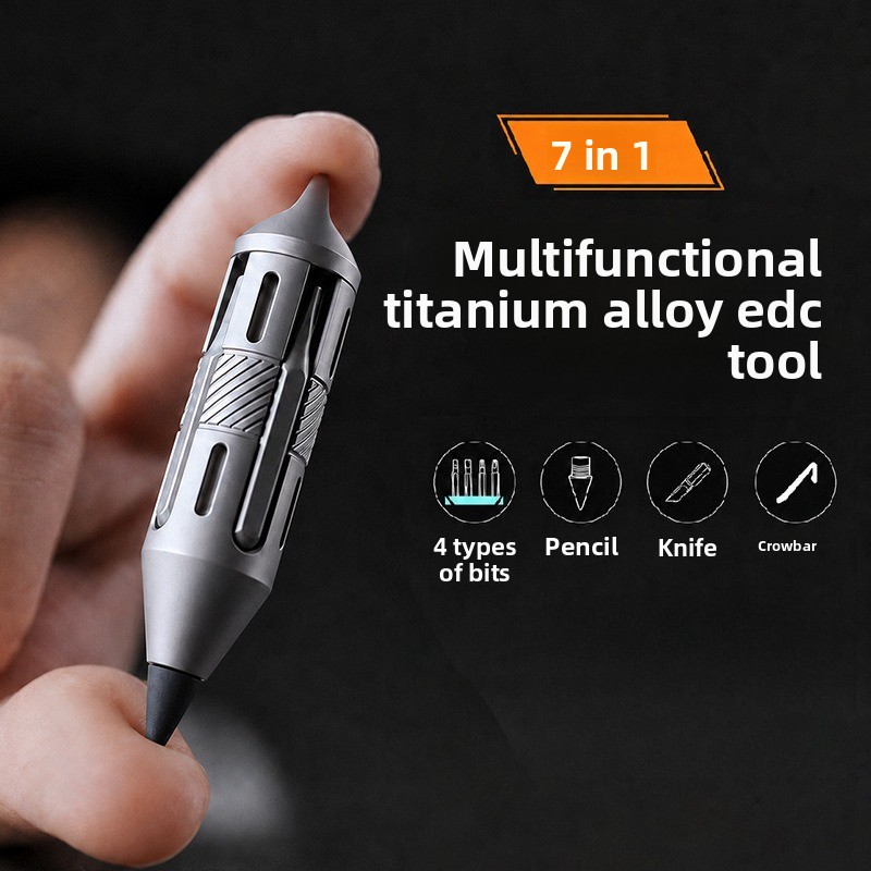 Titanium Pry Bar - 7가지 기능을 갖춘 티타늄 EDC 멀티툴