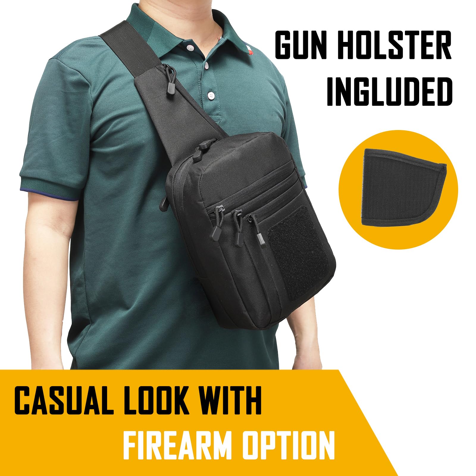 남성용 은닉 휴대 크로스바디 백, CCW 슬링 백 ED - Edc Carry Gun 리뷰 및 가격