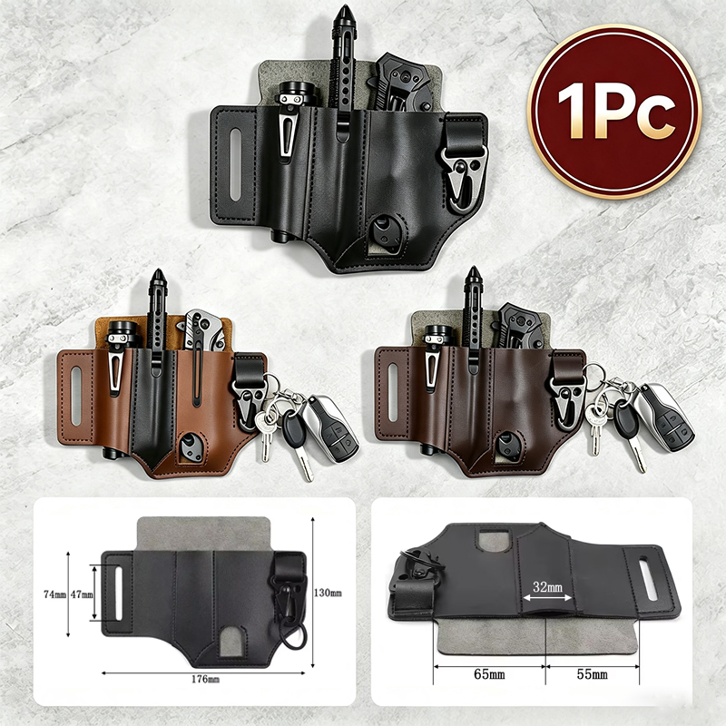 멀티 도구 칼집 용 가죽 칼집 벨트 및 손전등 캠핑 야 - Leather Edc. Carry Pouch 리뷰 및 가격