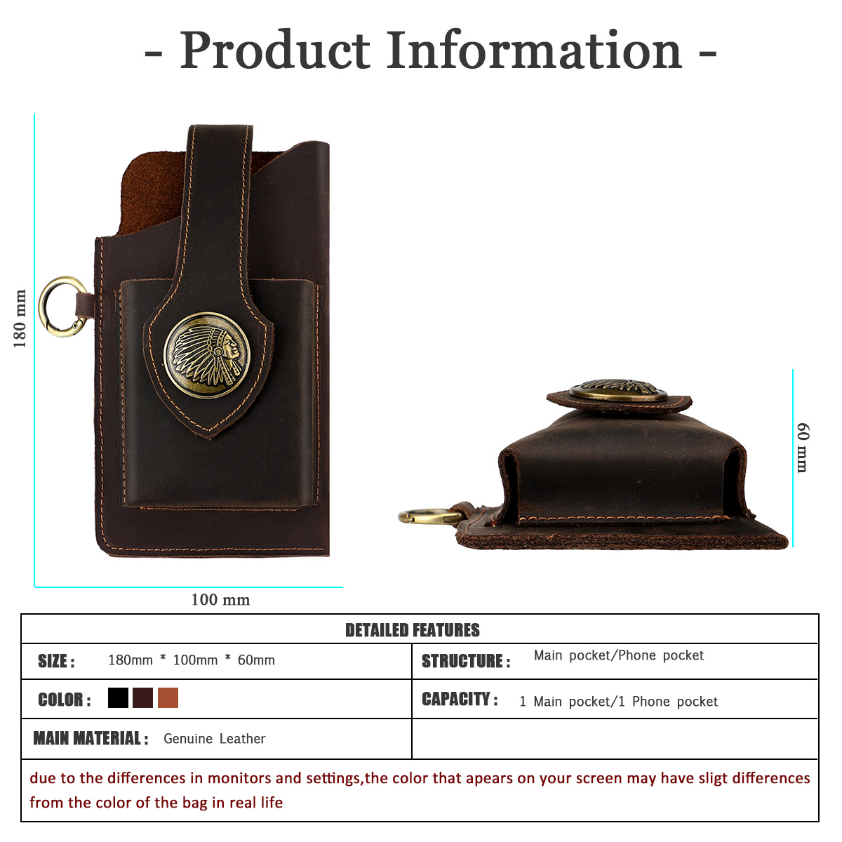 남성용 가죽 벨트 루프 휴대폰 파우치, 허리에 착용하는 - Leather Edc. Carry Pouch 리뷰 및 가격
