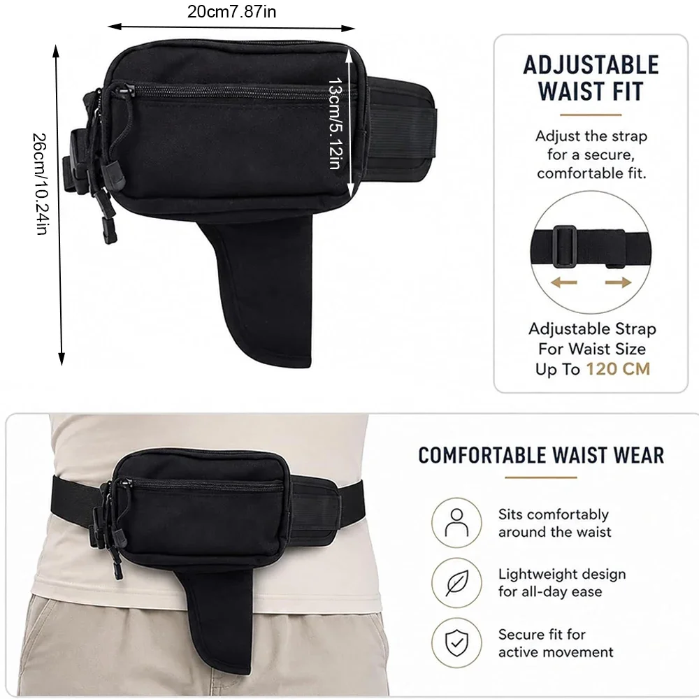 남성용 전술 허리 가방, 권총 파우치 포함, 숨겨진 총 - Edc Concealed Carry Fanny Pack 리뷰 및 가격