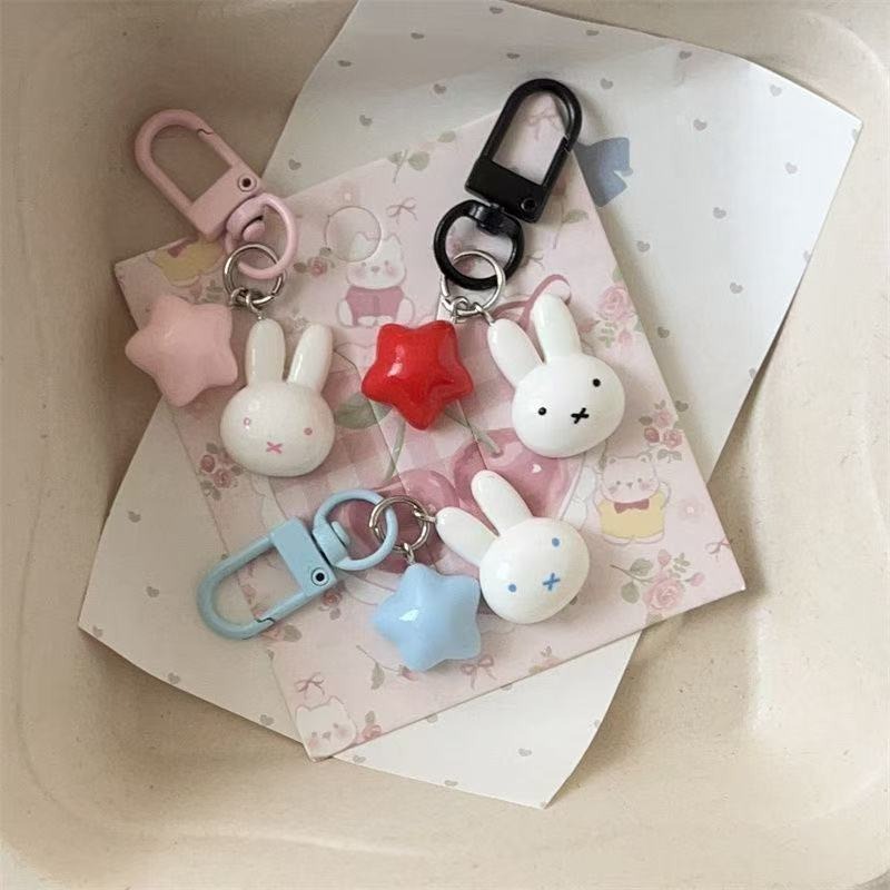 귀여운 미피 키체인 귀여운 토끼 오각별 참 장식 자동차 - Carabiner Keychain 리뷰 및 가격